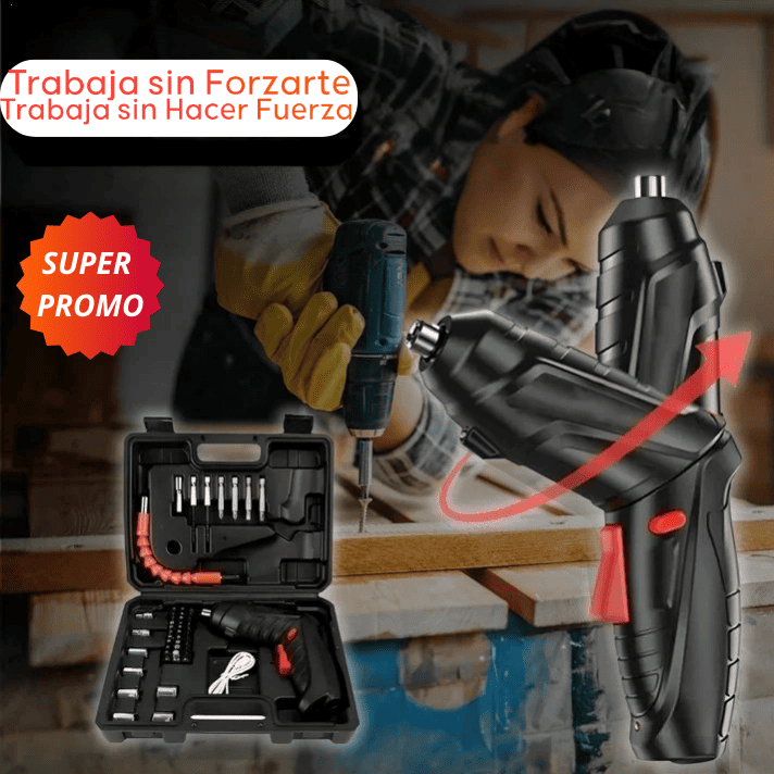 Set Profesional Destornillador Eléctrico + 47 Piezas